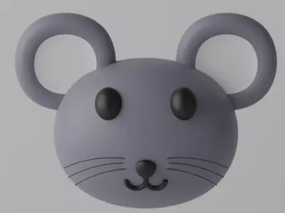 Cartoon Mouse Rat Head 1 3D model