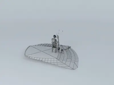 Robot snowman in snow Free 3D model