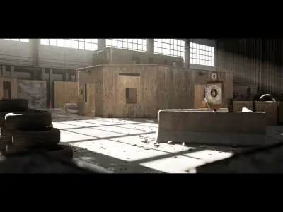 Military Training Warehouse - Unreal Engine 4 Low-poly 3D model