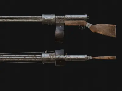 Rotary Cannon Machine Gun Free low-poly 3D model