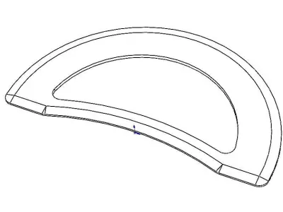 180 Degree Protractor 15cm 3D model