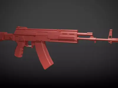 Stylized AK12 Assault Rifle Low-poly 3D model