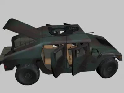 Milletary jeep Low-poly 3D model
