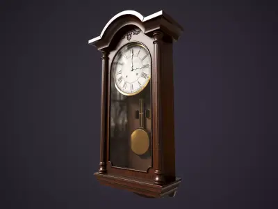 Pendulum wall clock Low-poly 3D model