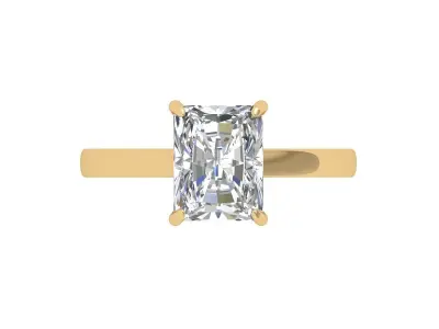 Radiant Solitaire Ring 3D print model 2
