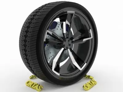 ORTAS CAR WHEEL RIM 126 GAME READY WHEEL RIM TIRE 3D model