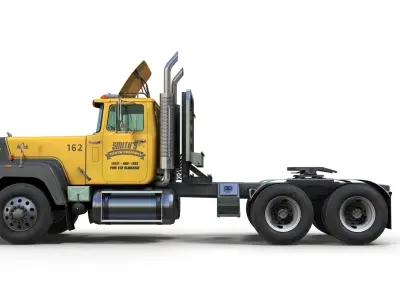 SuperLiner daycab truck Low-poly 3D model
