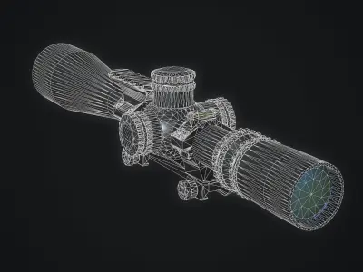 Sniper Scope Nightforce NXS 3 5x15x56 Low-poly 3D model