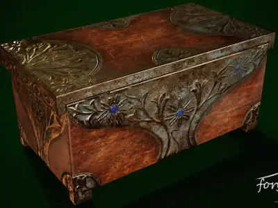 Antique Jewelry Box Low-poly 3D model purchase