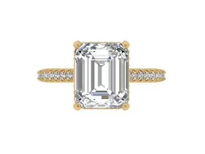  Emerald Art Deco Ring 3D print model get