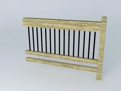 Deck Rail with  Black Tubing Free 3D model