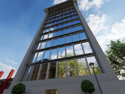 Highrise Building  Low-poly 3D model