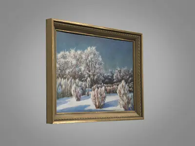  Winter Oil Painting 3D model Low-poly 3D model