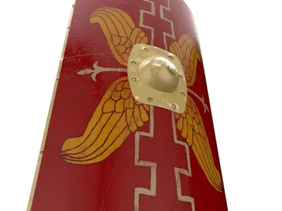 Roman shield  Low-poly 3D model