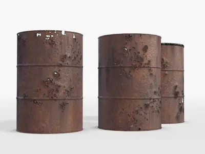 Barrels Asset 04 Low-poly 3D model