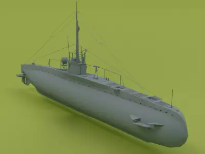 SM UC 5 U-boat Low-poly 3D model