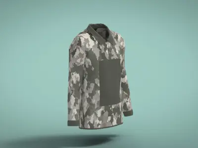 Military Outfit - T-shirt Low-poly 3D model 31
