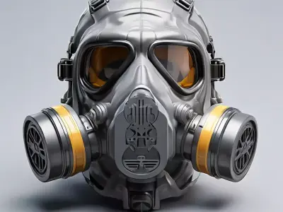 SciFi Gas Mask Helmet 3D Model Low-poly 3D model