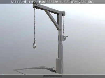 Animated Metal Hand Crane Low-Poly Version Low-poly 3D model