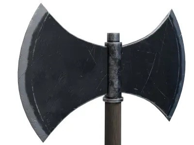 Double Blade Axe Low-poly 3D model