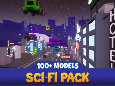 Sci-Fi Futuristic Environment Pack Low-poly 3D model