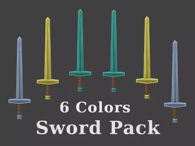 Stylized simple sword Free low-poly 3D model