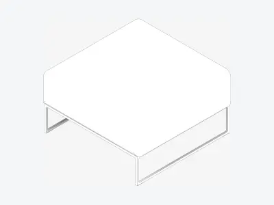Furniture - Sofa - Contemporary - Line - Footstool Low-poly 3D model