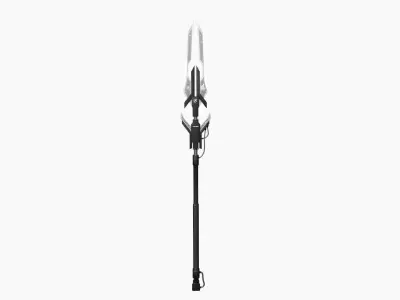 SciFi War Spear A07 Black White - Character Design Fashion Low-poly 3D model