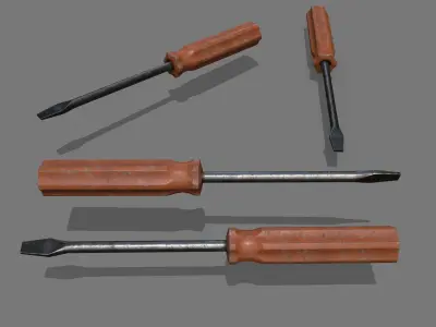 screwdriver Low-poly 3D model 31
