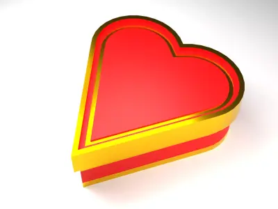 Heart Shaped 3D Printable Box Low-poly 3D model