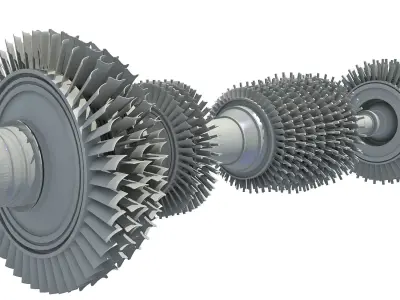 Aircraft Engine Turbine 3D model by 3D-Horse