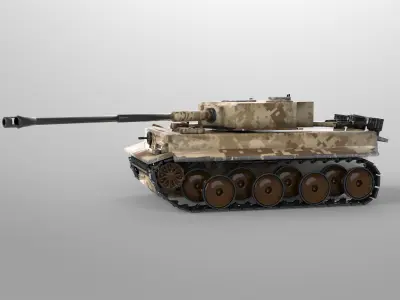 Tank tiger Low-poly 3D model