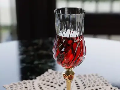 Vintage wine glass 3D model