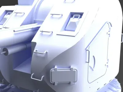 AK-176 naval gun turret 3D model