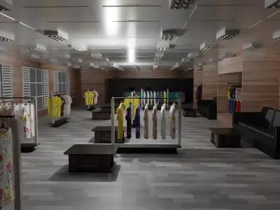 Clothing Store Interior Low-poly 3D model purchase