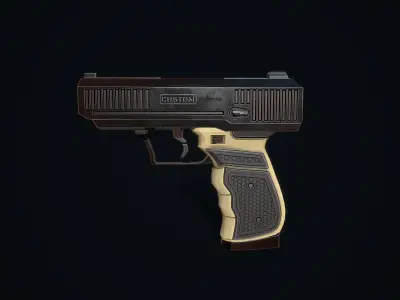 Tactical compact pistol Low-poly 3D model