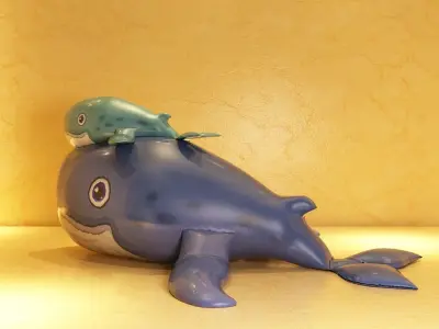 animal humpback blue giant marine ocean sea fish 3D model