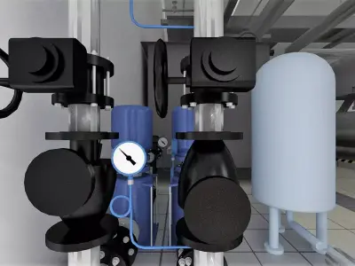Industrial Pump Room 3D model purchase