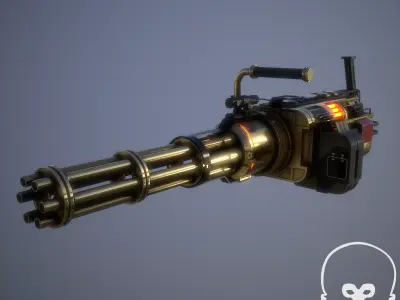 Gold Minigun 3D model
