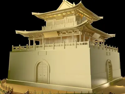 Chinese ancient  house   3D model get