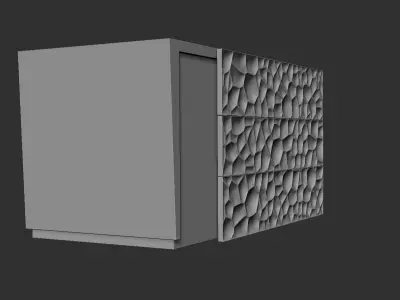 Three Drawer Storage Cabinet Ready to Carving Cnc Carving 3D model