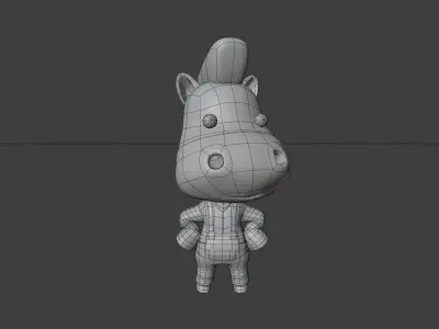 Cute Horse 3D Illustration 3D model get