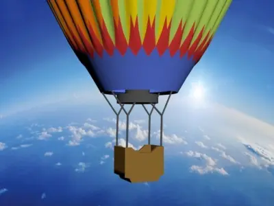 Air balloon Low-poly 3D model get