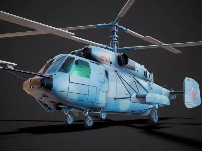Russian NAVY helicopter Low-poly 3D model