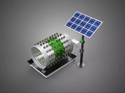 SOLAR POWERED IOT ROTARY HYDROPONIC GARDEN POT PLANT FARM SYSTEM 3D model