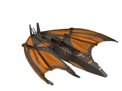 Steampunk BatWing Fantasy Glider 3D model