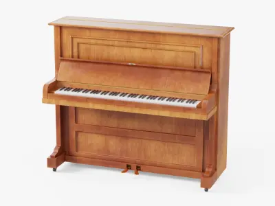 Wooden Upright Piano 3D model