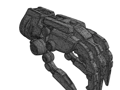 SciFi Robotic Gripper Arm Low-poly 3D model