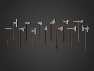 Low Poly Axe Pack 1 Low-poly 3D model