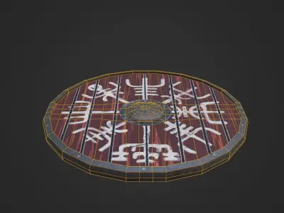 Viking Shield with Runes Print Free low-poly 3D model